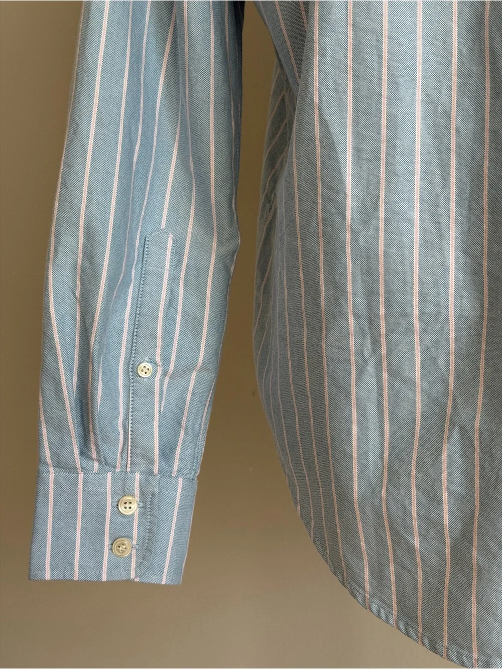 J. Crew Boy Fit Cotton Sky Blue and Pink Stripe Women’s Button-Down Shirt - S